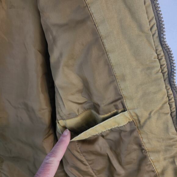 American Stitch Khaki Moto Jacket Multi Pockets Full Zip Men’s SZ SM EUC - Picture 10 of 16